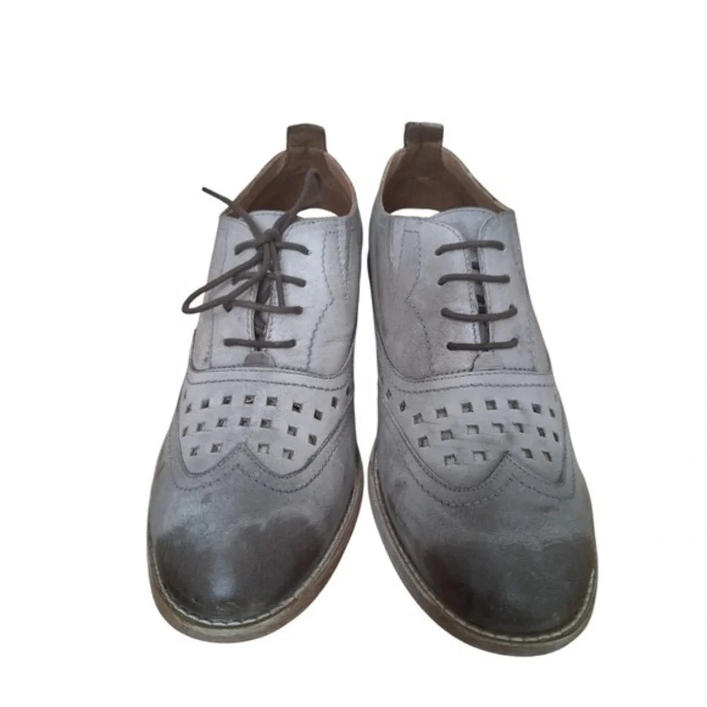 Bed Stu ROAN Leather Womens size 7.5 Perforated‎ Preppy Steampunk Oxford Shoes